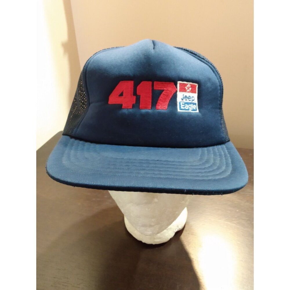 Vintage 417 Jeep Eagle Snapback Hat Mesh Trucker Retro Automobile Car
